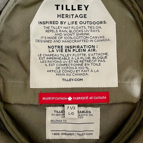 Tilley Iconic T1 Bucket Hat, Olive green, Men’s Size 7½ - Picture 6 of 6